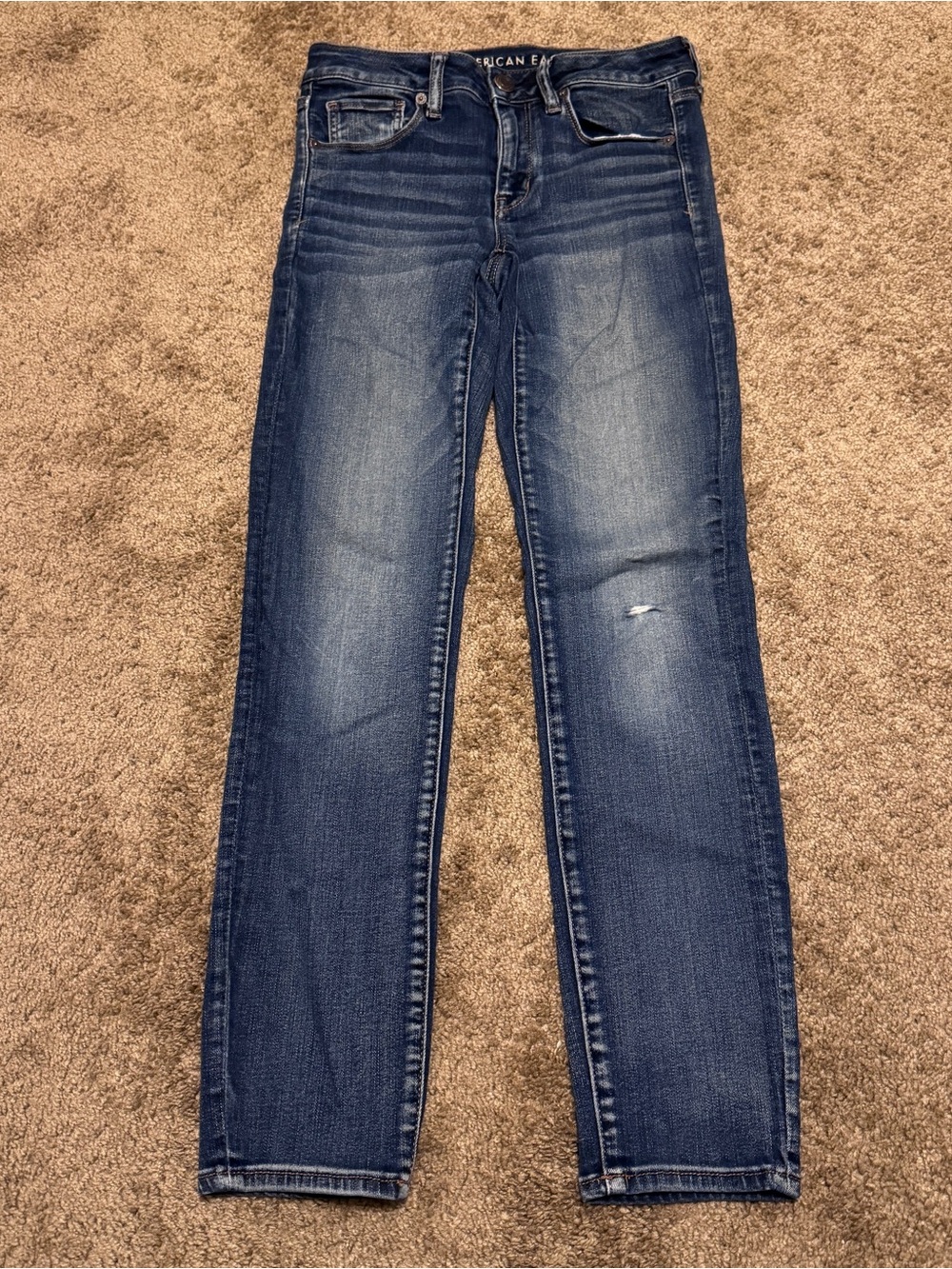 American Eagle Jeans Womens 6 Blue Denim Mid Rise Pockets Logo